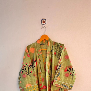 Summer Women's Home Kimono Dress Wholesale Cotton Kimono Long Printed Robe Unisex Clothing Gift for Him Bridesmaid For Gift Gown - Product Image 1