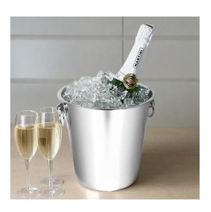 Refroidisseur de vin cher prix le plus bas vente chaude vaisselle en acier inoxydable refroidisseur panier à glace forme et taille personnalisées couleur argent - Product Image 6