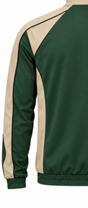 <b>Mens</b> <b>Green</b> and Beige <b>Tracksuit</b> Set with Zip Jacket Jogger Pants 100% Cotton Eco-Friendly Athletic Wear for Training Casual - Product Image 4