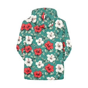 เสื้อสเวตเชิ้ตมีฮู้ดลายดอกไม้พิมพ์ลายเขตร้อน เสื้อคลุมผ้าฟลีซน้ำหนักเบาแบบลำลอง เสื้อผ้าสตรีทแวร์ทรงปกติ - Product Image 4