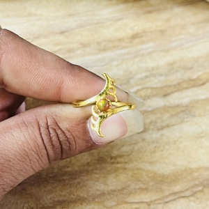 Premium Look <b>Tree</b> <b>Branch</b> Ring Boho Abstract Opal Brass Ring 18k Gold Plated Minimal Statement Nature Tribal Wholesale Ring - Product Image 2
