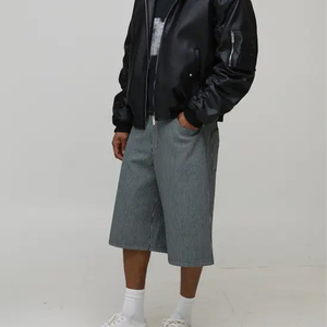 Shorts d'été personnalisés de haute qualité en tissu French Terry pour hommes, taille élastique, impression sérigraphique, longs shorts pour hommes par Inspire Apparel - Product Image 4