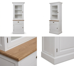 Modern Eco-Friendly Durable Dominic Cabinet Premium Solid Wood Slim Display Hutch Glass Door for Small Space Living Room Office - Product Image 5