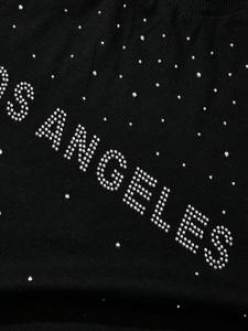 เสื้อยืดโอเวอร์ไซส์สีดำลายกราฟิกลอสแอนเจลิสประดับคริสตัลพรีเมียม ผ้าคอตตอนหนา สไตล์สตรีทแวร์ รับผลิตเสื้อผู้ชาย OEM - Product Image 5