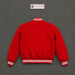PREMIUM <b>RED</b> VARSITY JACKET FOR MEN FASHION OUTERWEAR JACKET MODERN CASUAL OUTERWEAR URBAN LETTERMAN STYLE Solid Color Button Co - Product Image 6