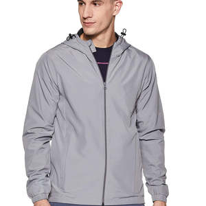 Chaqueta cortavientos con capucha para hombre, con cremallera frontal, impermeable, transpirable, de ajuste regular, cómoda, ligera, flexible, estilo urbano - Product Image 3
