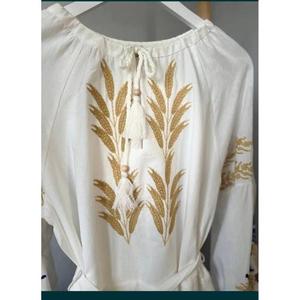 Premium Embroidered Solid A-Line Natural Waist <b>White</b> Autumn Wedding Dress Women Casual Design 100% Cotton Eco-Friendly - Product Image 4