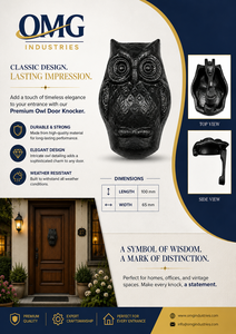 Timbre de puerta moderno de hierro fundido con cabeza de búho y fácil instalación con tornillos - Herraje decorativo - Product Image 5