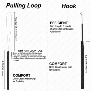 Kit de herramientas de extensión de cabello profesional negro con logotipo personalizado de diseño personalizado Juego DE APLICACIÓN DE CUENTAS DE microanillo de 17 piezas - Product Image 4