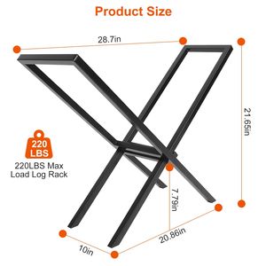220LBS Steel Firewood <b>Log</b> <b>Rack</b> X-Shape Storage Holder for Wood Lumber Storage & Stacking for Fireplace & Firepit - Product Image 2