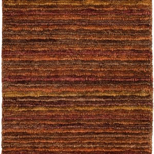 Tapis rectangulaire rayé moderne en laine et acrylique, tufté à la main, à poils ras, résistant aux taches, pour salon - Product Image 5