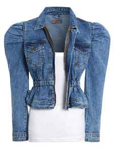 2026 Custom Women Casual <b>Cropped</b> <b>Denim</b> <b>Jacket</b> Long Sleeve with Front Pockets Autumn Winter Button Washed Casual Style - Product Image 2