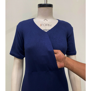 Chemise de nuit élégante pour femmes, en coton doux, imprimé floral, vêtements de nuit confortables, tissu respirant, robe de nuit décontractée pour femmes, vêtements de maison - Product Image 2