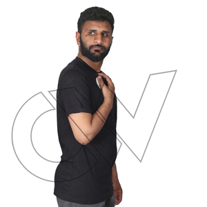T-shirts de sport pour hommes Carewear à col rond et manches courtes, style hip-hop, en tissu Spandex/Polyester 300g, anti-rétrécissement, anti-plis, séchage rapide, taille plus - Product Image 3