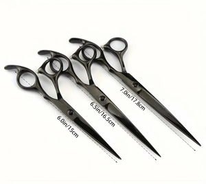 Tijeras de Peluquería de Acero Inoxidable Negro, Tijeras de Corte para Salón, Tijeras de Entresacar, Herramientas Profesionales de Barbería - Product Image 1