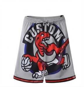 Ropa Deportiva, Pantalones Cortos de Baloncesto Transpirables para Hombre, Color Gris Claro, Malla Personalizada, Secado Rápido, Cintura Elástica, Casuales, Verano, Venta al Por Mayor - Product Image 1