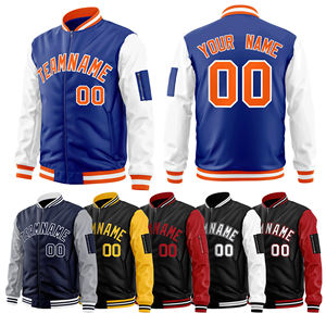 Vestes d'hiver coupe-vent personnalisées avec logo et nom, broderie, tenue de baseball, veste varsity, taille plus, pour hommes - Product Image 5