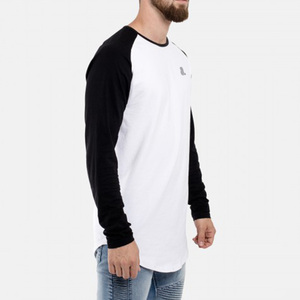 Men's Plus Size Long Sleeve Raglan <b>T</b>-<b>Shirt</b> <b>White</b> Black Cotton Bamboo Fiber O-Neck Casual Blank Front Logo Quick Dry Breathable - Product Image 4