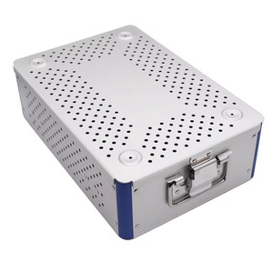 Aluminum Sterilization <b>Box</b> with Silicone Mat & <b>Locking</b> Lid for Surgical Instruments 300mm*200mm*90mm By Mahfooz Instruments - Product Image 3