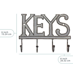 Metal <b>Keys</b> Words <b>Key</b> Holder Perfect For Home Decor Entryway <b>Wall</b> Organizer <b>Keys</b> Mail And Small Items Storage From India - Product Image 3