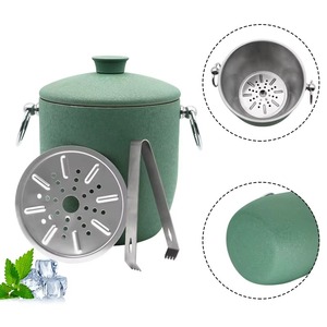 Green <b>plastic</b> layer with stainless steel interior coating beautiful champagne ice bucket perfect for personal & commercial use - Product Image 5