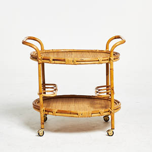 Chariot de bar en rotin avec étagères pratiques, chariot de bar pour la décoration, prix le plus bas, chariots à cocktails - Product Image 2