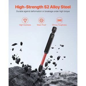 Set di 45 Punte Magnetiche Phillips, a Taglio, Quadrate, Torx, Esagonali, con Asta di Prolunga e Custodia Trasparente - Product Image 5