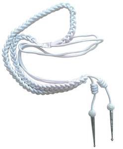 Nouvelle Aiguillette Tactique Dorée et Argentée avec Croix Noire en Fil Métallique de Qualité Supérieure pour Uniforme - Product Image 2