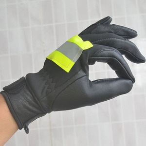 Men's Tactical Leather Gloves with Reflective Stripe Non-Slip Outdoor Protection - Product Image 5