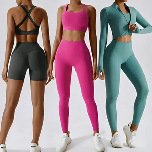 Conjunto de Yoga de 2 Piezas para Mujer, Ropa Deportiva para Gimnasio, Secado Rápido, Alta Calidad, Moderno y Sin Costuras - Product Image 4