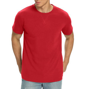 T-shirt en molleton écologique à manches courtes pour homme, séchage rapide, respirant, col ras du cou, couleur unie teinte, coupe classique, idéal pour la course et l'entraînement estival - Product Image 1