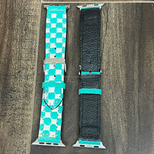 Correa de Reloj de Cuero a Cuadros para Mujer, Correa de Reloj Inteligente de Cuero Genuino Cosida a Mano, Correas de Reloj y Muñeca Duraderas - Product Image 6