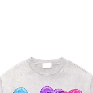 PSA <b>Men's</b> Oversized Regular-Length Formal T-Shirt Short Sleeve <b>Turtleneck</b> Printed Heart Pattern 100% Cotton Knitted Front Logo - Product Image 4