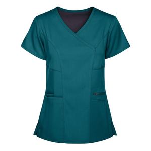 ชุดสครับถักทอทันสมัย ป้องกันริ้วรอย เป็นมิตรกับสิ่งแวดล้อม สำหรับผู้หญิง ใช้ในคลินิกสปาและร้านเสริมสวย  รับผลิตตามสีและโลโก้ที่ต้องการ - Product Image 3