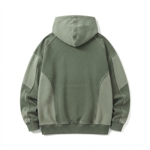 เสื้อฮู้ดโอเวอร์ไซส์สำหรับผู้ชาย OneApex สีเขียวเซจ แต่งสีบล็อก แขนเสื้อแบบแร็กแลน มีกระเป๋าจิงโจ้ สวมใส่สบายๆ สำหรับฤดูใบไม้ร่วง - Product Image 4