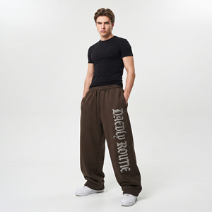 Rhinestone Printed Sweatpants <b>Men's</b> Cotton Fleece Winter Wear Pants <b>Drawstring</b> Waist Street Style <b>Trouser</b> <b>Men</b> Bagyy Sweatpants - Product Image 2