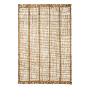 Tapis en jute 100% rayé bleu, tissé à la main, tissage plat, fibre naturelle, tapis d'intérieur sur mesure - Product Image 5