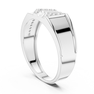 แหวนเพชรทรงลูกศร APEX ARROW LAB GROWN CUT สำหรับผู้ชาย ชุดแหวนทองคำขาว 18KT ชุบโรเดียม รับรองคุณภาพ เหมาะสำหรับงานแต่งงาน งานหมั้น งานเลี้ยง และสวมใส่ในชีวิตประจำวัน - Product Image 2