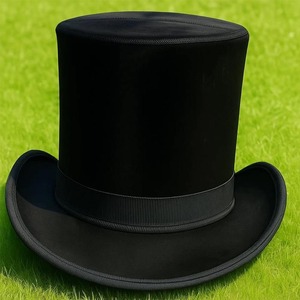 Premium Quality custom Handmade Black Silk Top <b>Hat</b> Victorian <b>Steampunk</b> Cosplay <b>Hat</b> - Product Image 1