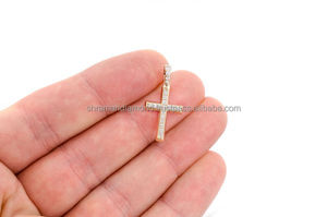 10K <b>Solid</b> <b>Gold</b> Minimalist Iced Catholic Cross Jesus <b>Pendant</b> Necklace Charms Custom Lab Grown Diamond Christian Children's Gifts - Product Image 4