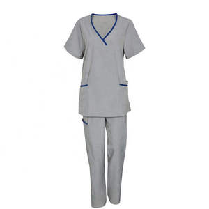Tenues d'infirmières pour femmes, ensembles de blouses d'hôpital, col montant, manches courtes, tricot en coton et polyester, respirant, confortable - Product Image 5
