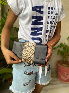 Pochette en cuir noir pour femmes, nouveau Style, portefeuille en cuir de vache - Product Image 4