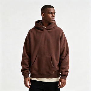 Sweat-shirts à capuche surdimensionnés pour hommes, 100% coton, épais, en molleton français de haute qualité, personnalisables avec logo, style streetwear - Product Image 3