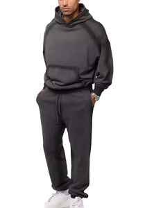 Survêtements de meilleure qualité délavés à l'acide Survêtement évasé respirant imprimé bouffant Vintage délavage élégant Hip Hop survêtements pour hommes - Product Image 5