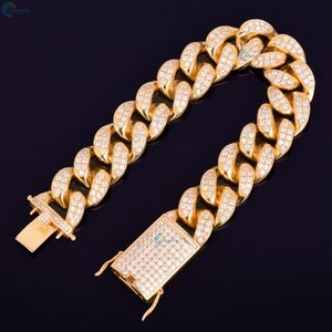 Pulsera de diamantes cultivados en laboratorio con incrustaciones de circonitas para él, pulsera cubana personalizada estilo hip hop, pulsera de lujo estilo rapero. - Product Image 3
