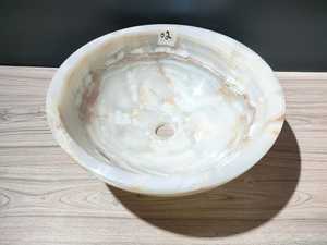 Natural White Onyx Flower Shaped Sink Handmade <b>Stone</b> Vessel Basin for Luxury Bathroom Hotel Vanity Wholesale Supplier - Product Image 1
