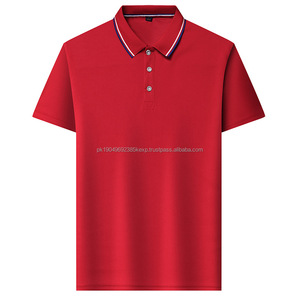 Polo à manches courtes ample d'été, sans repassage, à col slim, avec logo personnalisé OEM, broderie, imprimé, élastique, anti-boulochage - Product Image 2