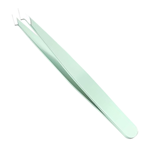 Ensemble de pinces à épiler professionnelles en acier inoxydable vert menthe avec étui de protection et ciseaux de précision, design moderne - Product Image 3