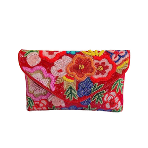 Pochette de soirée artisanale de créateur avec broderie perlée en pierres de cristal pour mariages et événements élégants - Product Image 1
