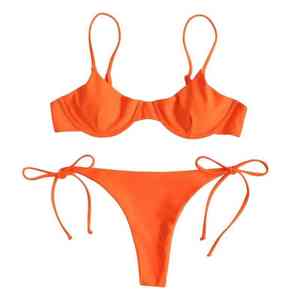 Maillots de bain personnalisés de haute qualité, maillot de bain femme, maillot de bain sexy uni, vêtements de plage, ensemble bikini 2 pièces pour femme - Product Image 4